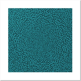 Warped Turing Pattern (Green) Posters and Art